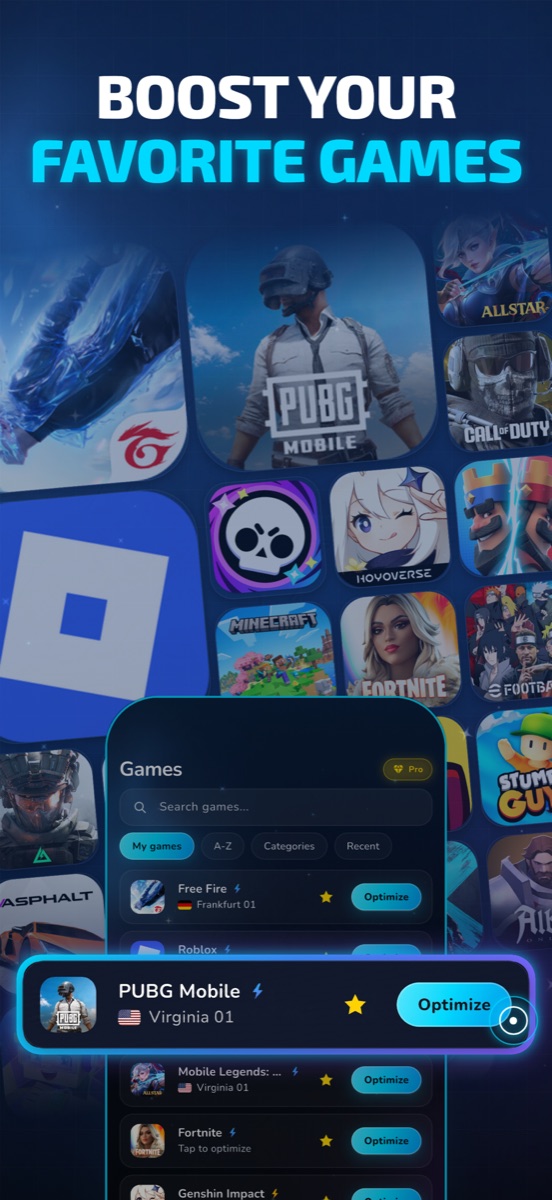LagX game selection grid
